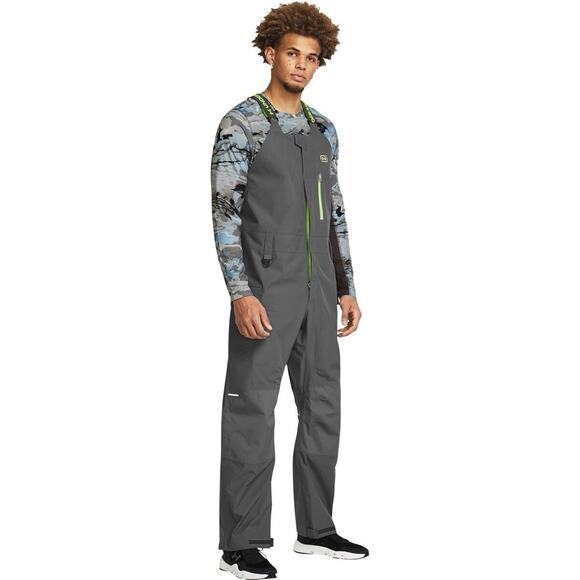 Men's Sz 3XL Under Armour Fish Elite Rain Shoreman Bib Storm Proof 138527 025
